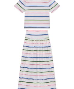 Al Fresco Skirt Set in Multi Color Stripe