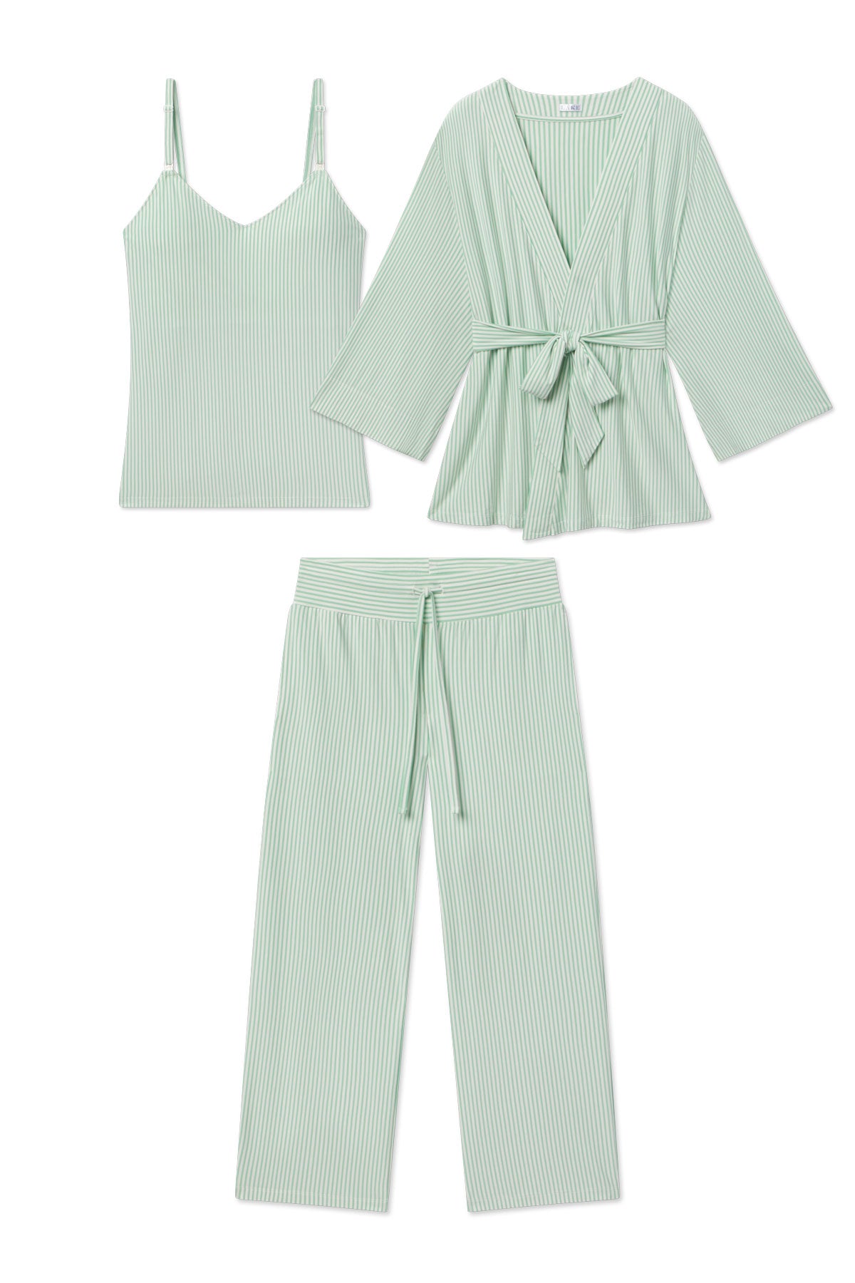 Parisian Green Pencil Stripe